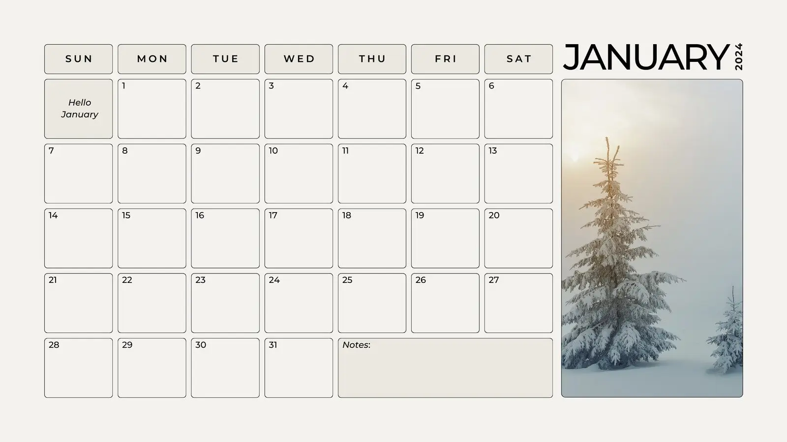 January 2024 Calendar